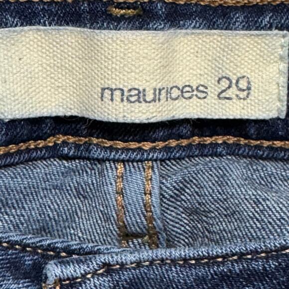 Maurices Skinny Stretch Mid Rise Frayed Hem Jeans Size 29 - Picture 7 of 8